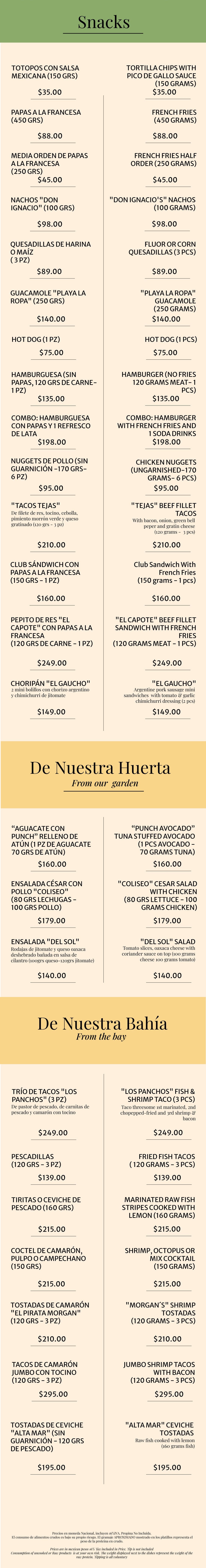 snacks Hotel Villa Mexicana Puerto Escondido